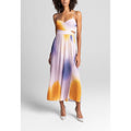 Revolve A.L.C. Sienna Dress Pastel Ombré Pleated Midi Dress Faux Wrap Size 6