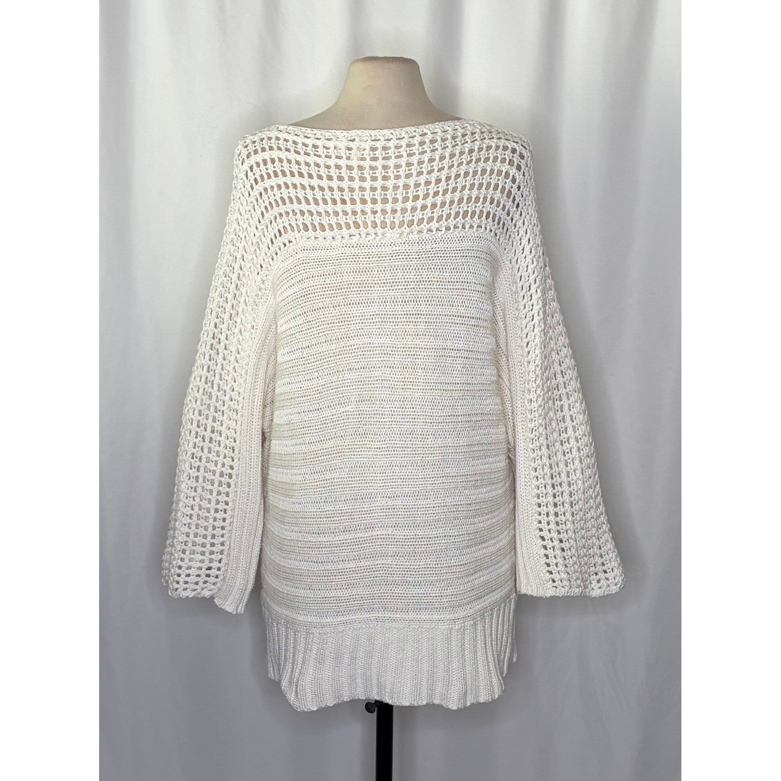 Anthropologie MOTH Chatwin Sweater Bateau Boat Neck Coastal Pullover Knit Large