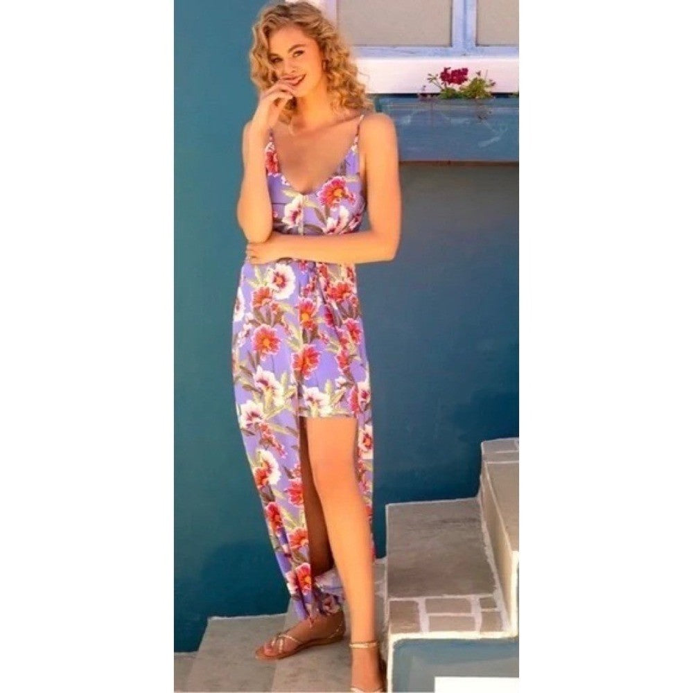 NWT! LSPACE Riptide Dress Lost In Ibiza Maxi L*Space Floral High Low Party Small