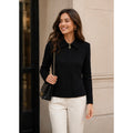 ST. JOHN Basics Solid Black Knitwear Knit Zipper Classic Timeless Office Size 4