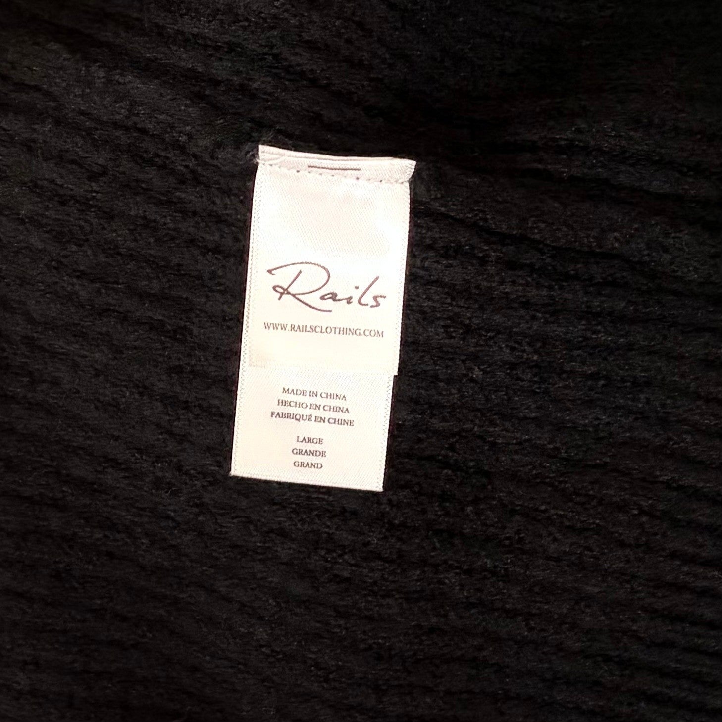 RAILS Alexi Cutout Sweater Solid Black Ribbed Pullover Knitwear Large