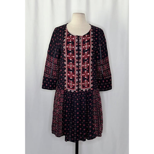 Anthropologie VANESSA VIRGINIA Kaleidoscope Beaded Shirtdress Dress Medium