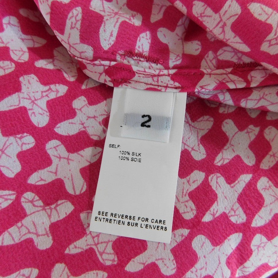 NWT!! THAKOON Addition Silk Printed Tank Top Geranium Pink White Size 2