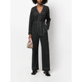 NWT!! GANNI Belted Contrast-Stitch Jumpsuit Black Cargo Pockets Organic Cotton 8