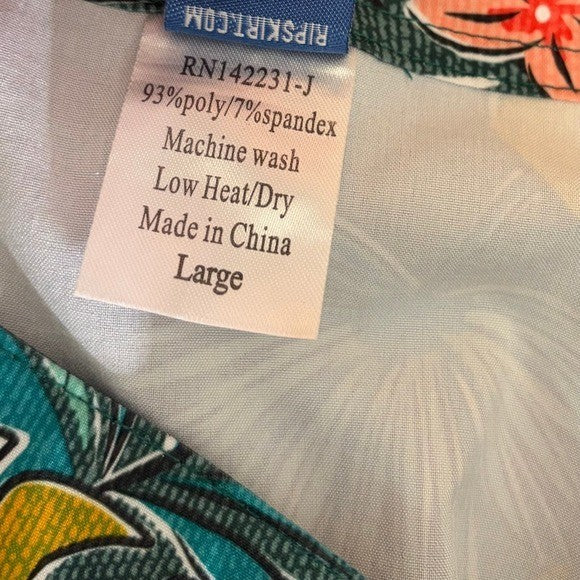 RIPSKIRT HAWAII Length 2 Tropical Floral Bali Jungle Wrap Rip Skirt Large
