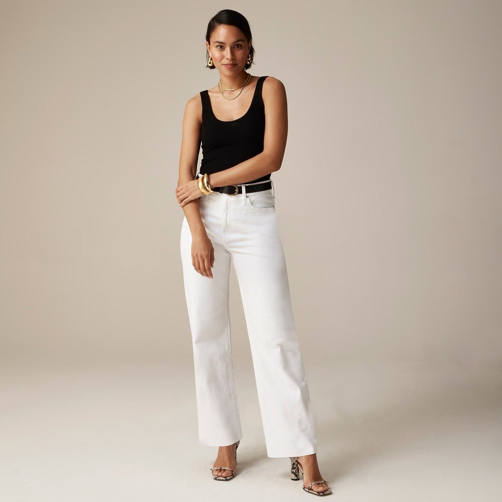 NWT!! J. CREW Slim Wide-Leg Jeans White Wash Classic 5 Pocket Denim Size 37
