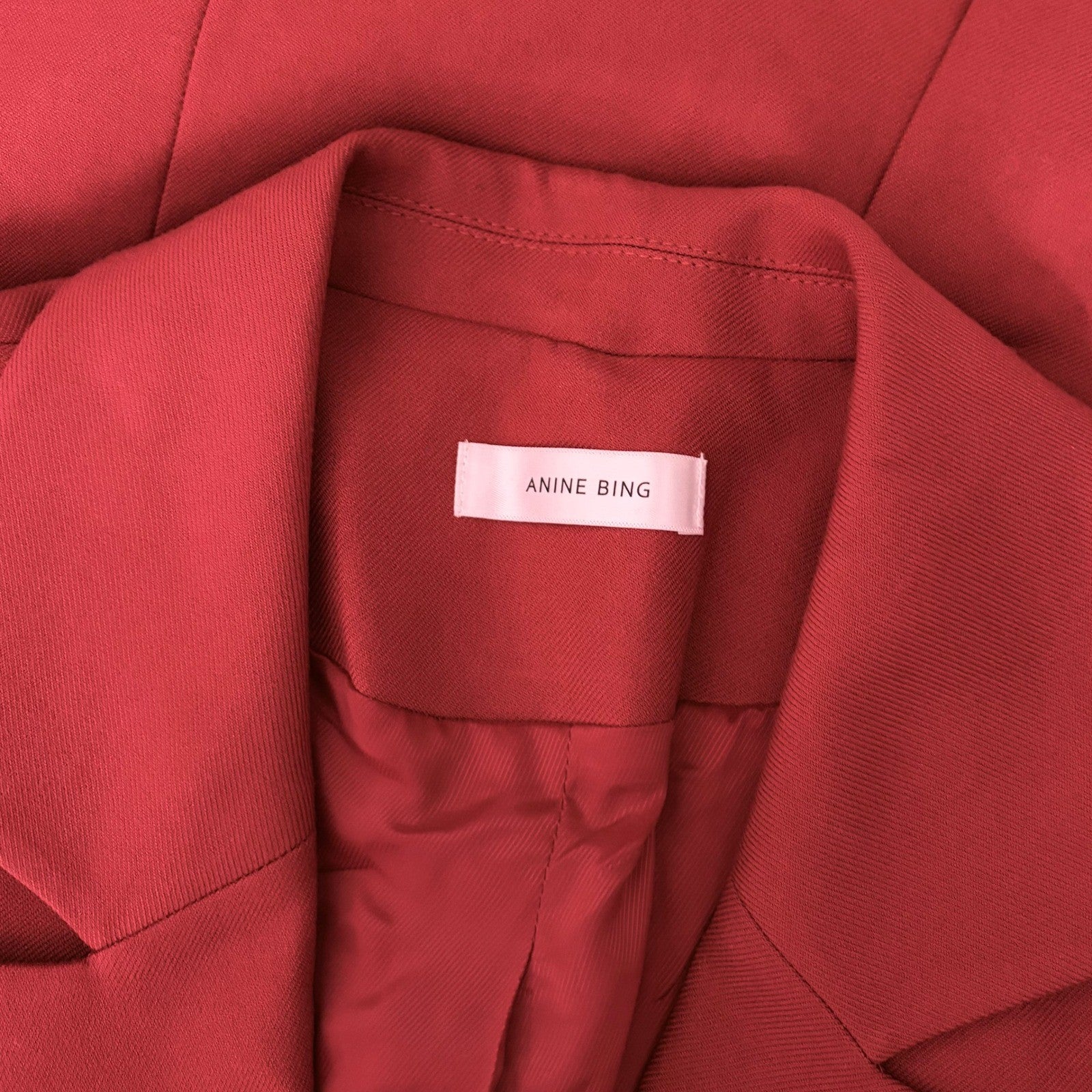 ANINE BING Becky Blazer Rust Double Breasted Pockets Boxy Business Solid Small