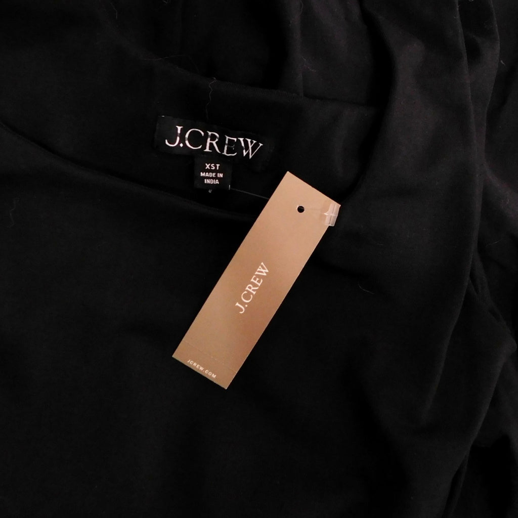 NWT!! J. CREW Black Drop-Waist Mixy Dress Tank Midi Dropwaist XST X-Small Tall