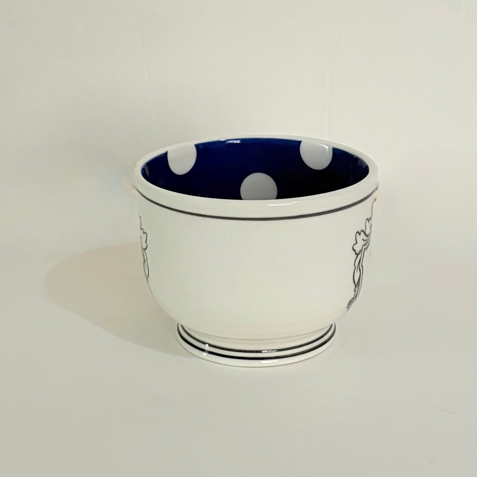 Anthropologie MOLLY HATCH Monogram "S" Initial Mug Coffee Tea Kitchen Polka Dot