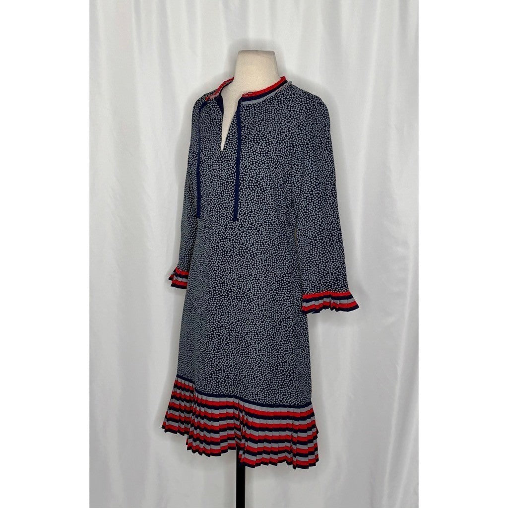 NWT!! BODEN Lara Polka Dot Striped Pleated Trim Dress Cluster Spot 6L 6 Tall