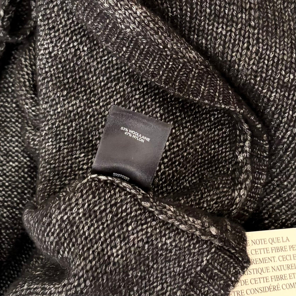 NWT!! ROBERT RODRIGUEZ Wool Blend Charcoal Ruffled Cardigan Cape Sweater X-Small