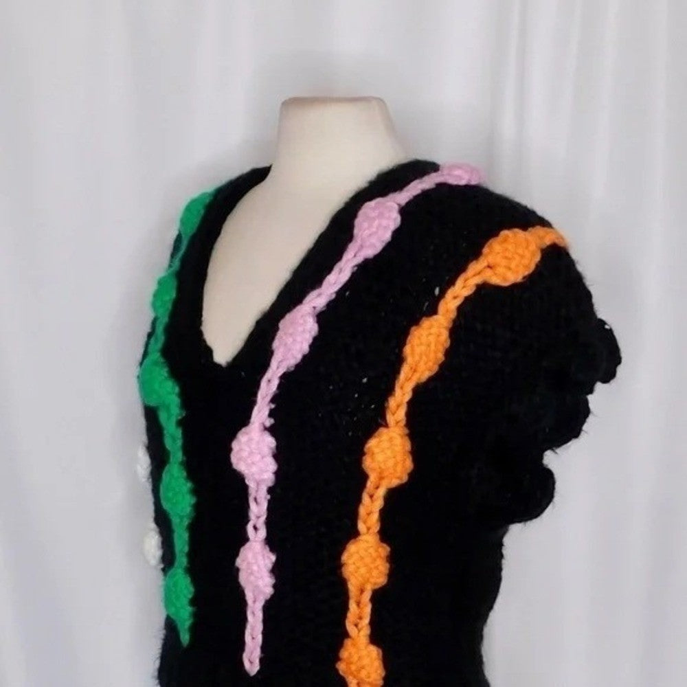 NWT!! Anthropologie MAEVE Bauble Sweater Vest Chunky Knit Retro One Size