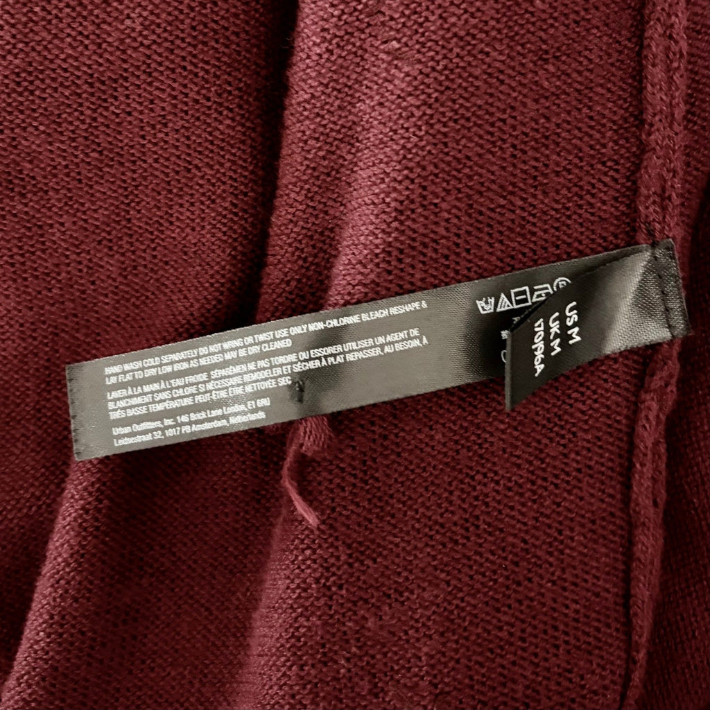 By ANTHROPOLOGIE Pointelle Long Cardigan Sweater Purple Burgundy Cottage Medium