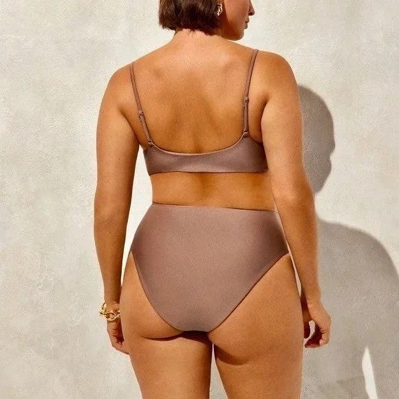 NEW!! J. CREW Lana Bikini Top Classic Sculpt Smoky Willow Wood Beach XX-Small