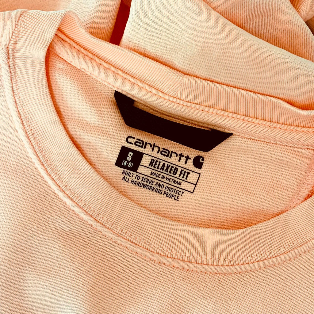 CARHARTT Relaxed Fit Sweatshirt Solid Light Peach Pink Pullover Crewneck Small