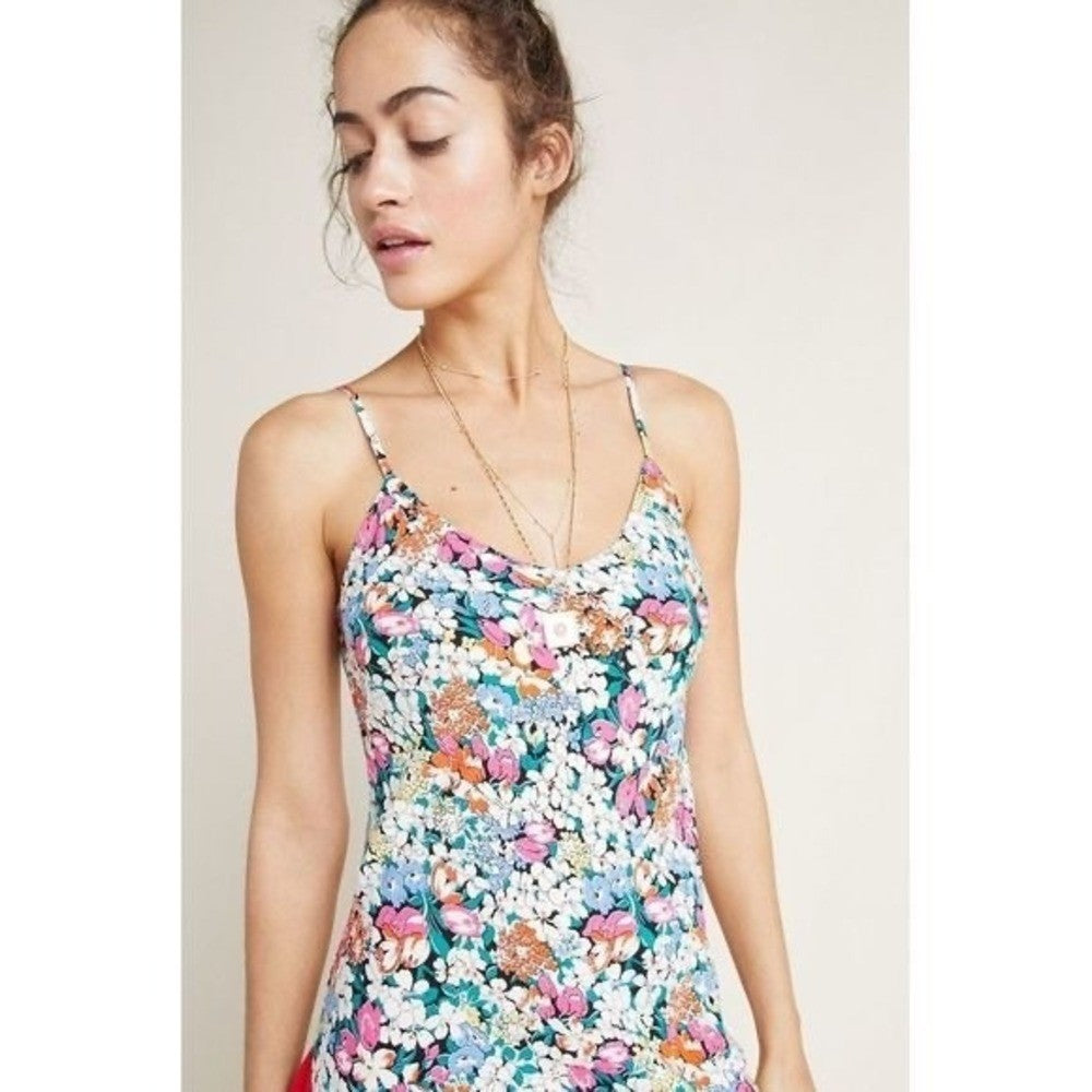 ANTHROPOLOGIE Colloquial Bias Conversations 52 of 52 Midi Slip Patchwork Medium