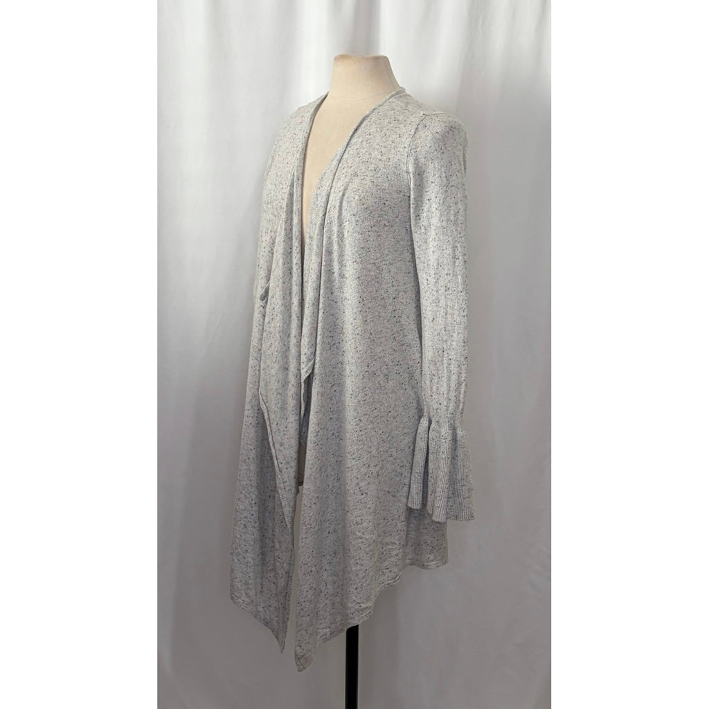 Anthropologie MOTH Gray Lyra Bell Sleeve Waterfall Cardigan Sweater Medium