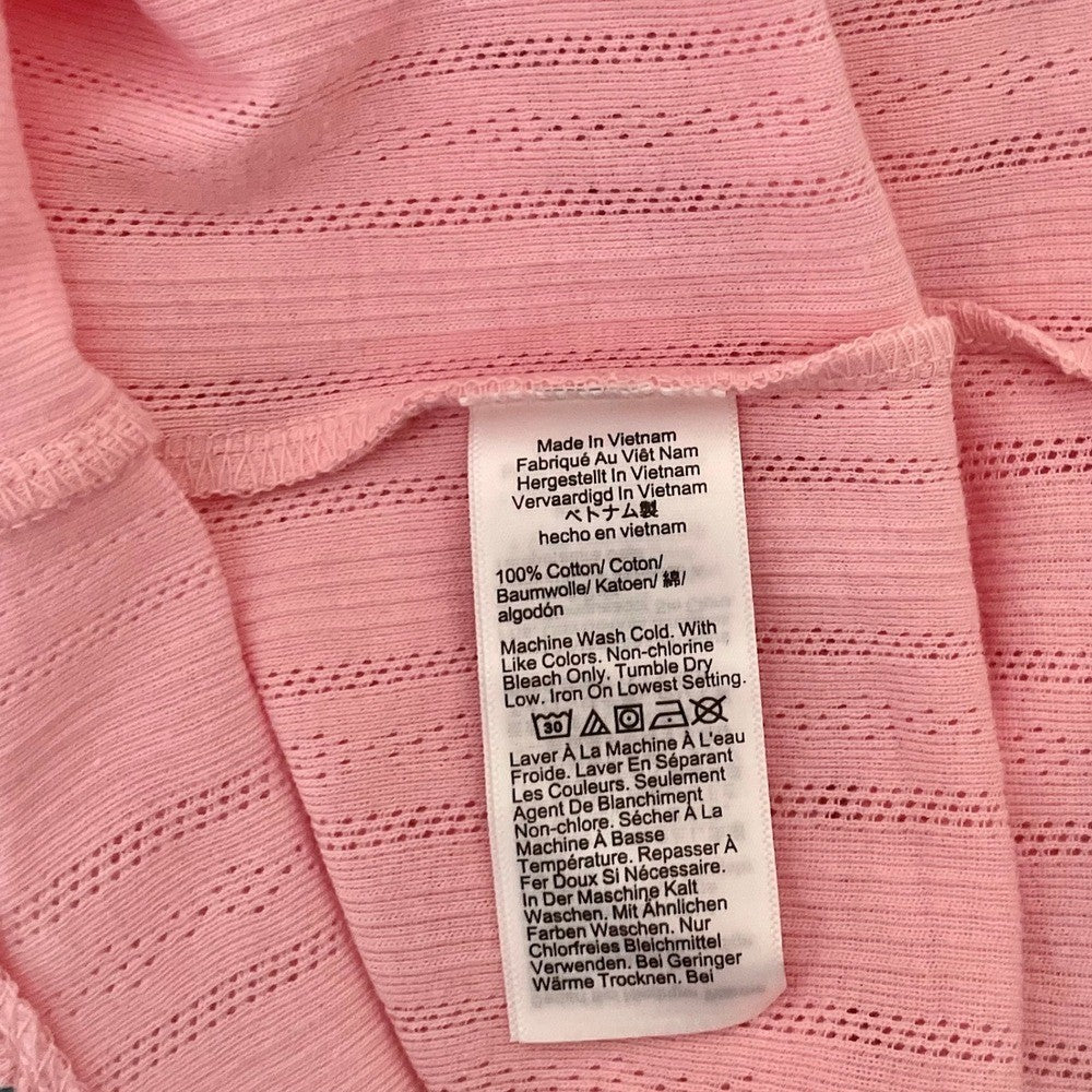 NWT! J. CREW Pointelle Short Sleeve T-Shirt Top Solid Pink Knit XXS XX-Small