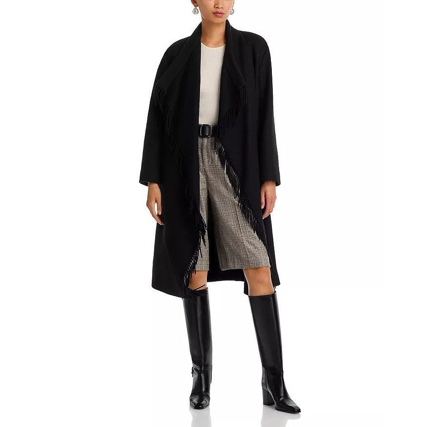 NWT!! IRO Nicky Wool Cashmere Blend Shawl Collar Long Sleeve Wrap Coat 34 XS