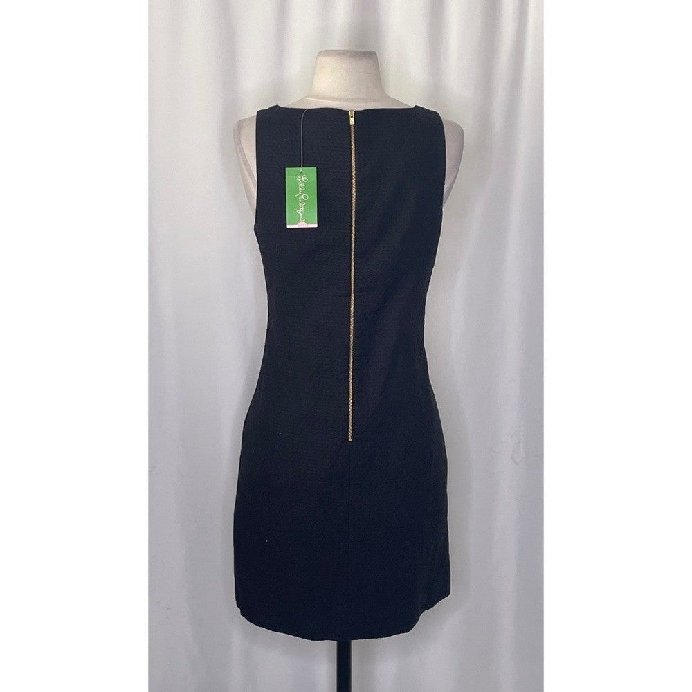 NWT!! LILLY PULITZER Gabby Shift Dress Black Embellished Embroidered Beaded 4