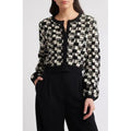 NWT!! CLEOBELLA Marybeth Biarritz Cardigan Sweater Black Ivory Cropped Large