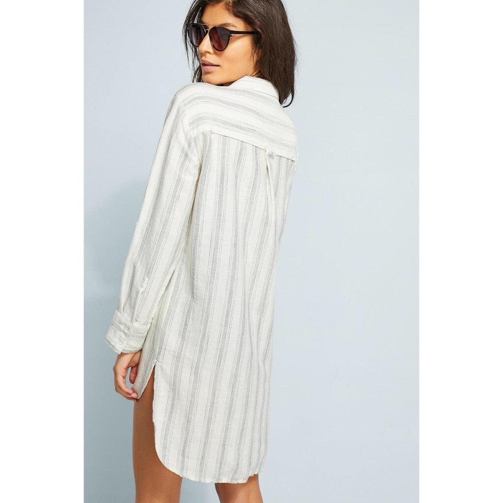 NWT!! Anthropologie LILKA Windrift Stripe Button Down Shirt Top Cotton X-Small