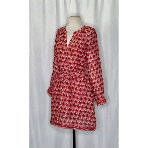 NWT!! J. CREW Cabana Mini Dress Block Print Ramie Coral Multi Cover Up XX-Small