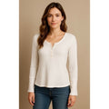 NWT!! SUNDANCE White Ribbed Knit Henley Top Shirt Scoop Neck Knit Solid X-Large