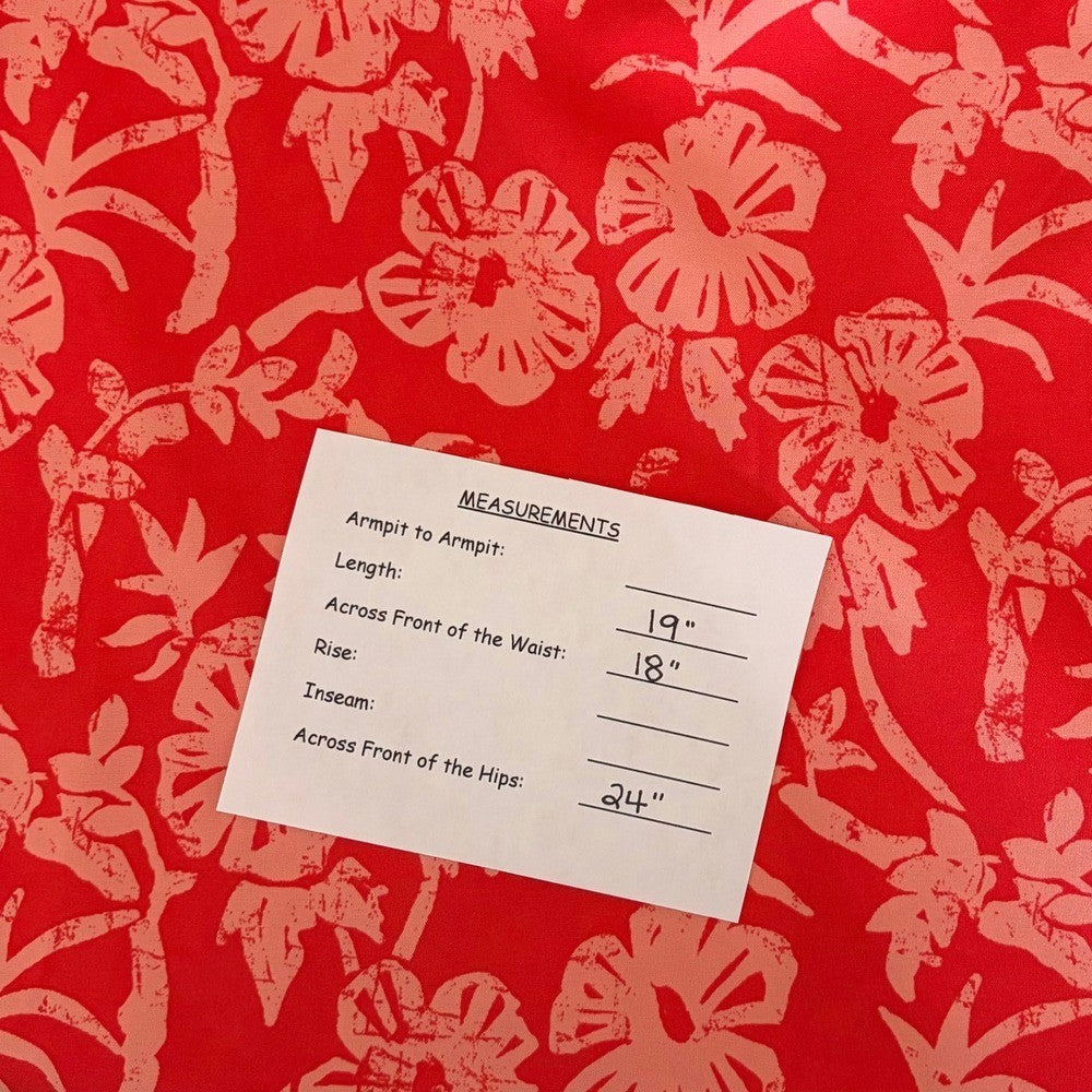 RIPSKIRT Hawaii Rip Skirt Length 2 Wrap Skirt Pink Floral Hibiscus X-Large