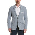 NEW! PAISLEY & GRAY Gingham Peak Two Button Blazer Blue White Nautical Lined 40R