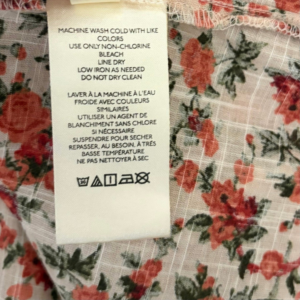FREE PEOPLE Meant To Be Blouse Floral Vintage Combo Ruffled Smocked Small