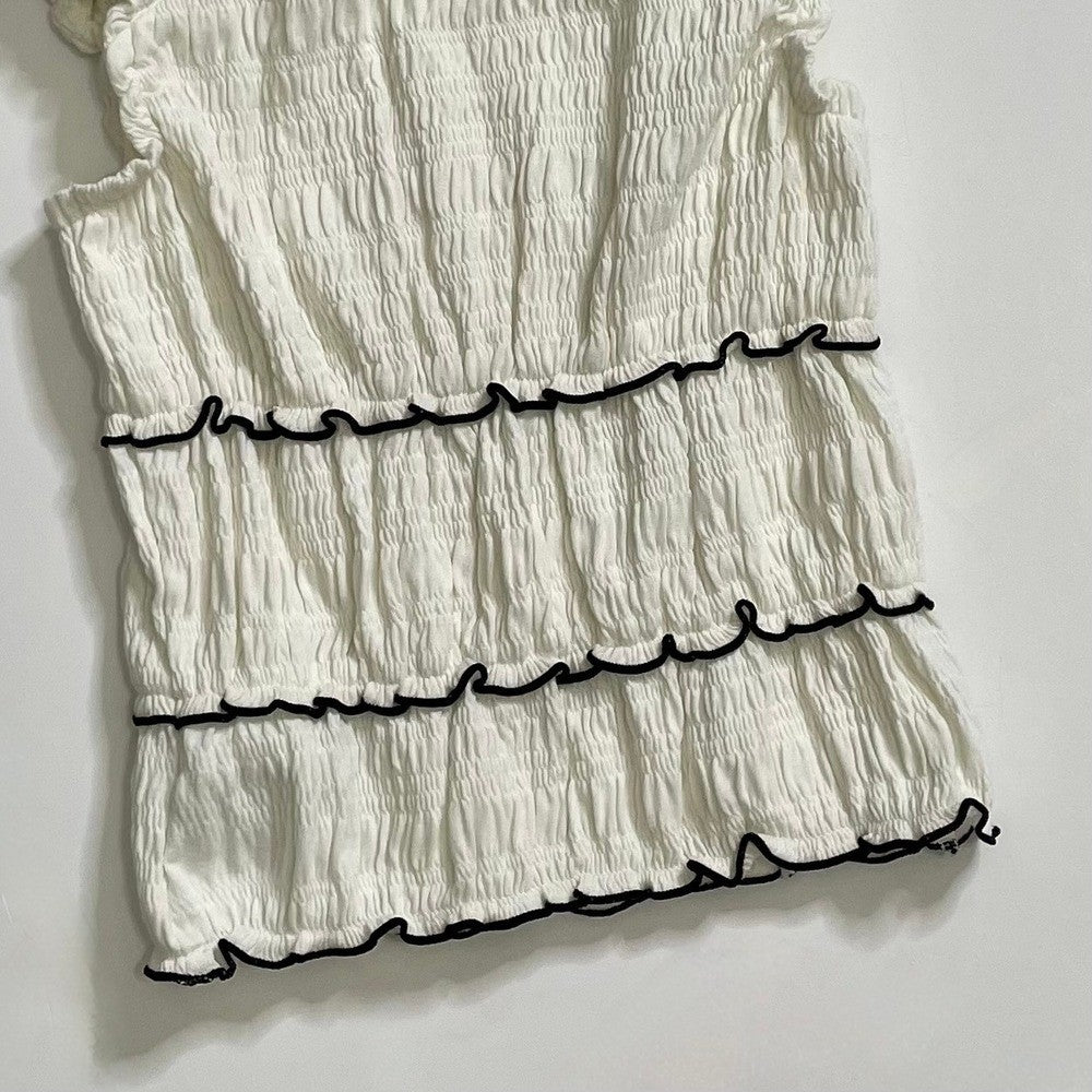 NWT!! Girl's J. CREW Crewcuts Smocked Lettuce-Edge Tank Crinkled Jersey Size 5