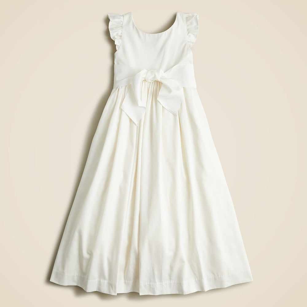 NWT! Girl's J. CREW Crewcuts Flutter Sleeve Dress Ivory Midi Maxi Ruffle Size 14