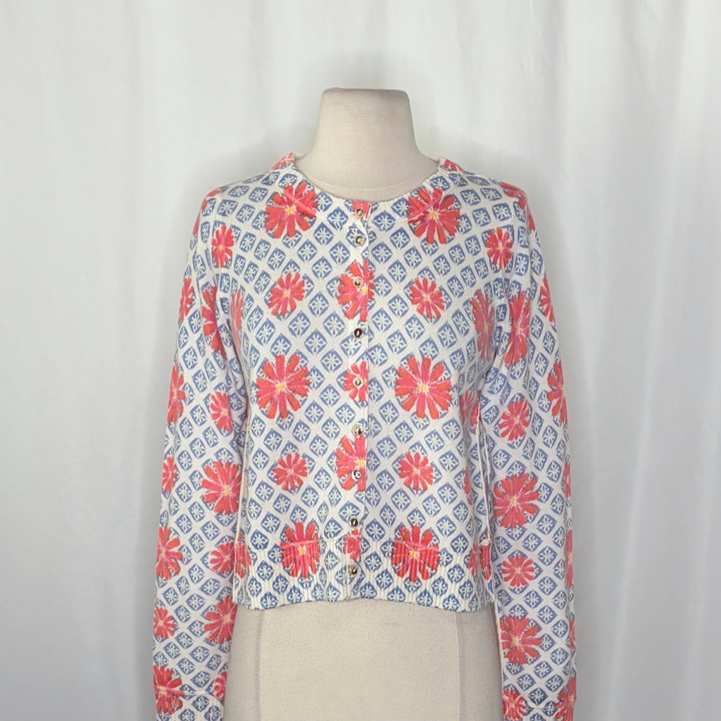 NWT!! FREE PEOPLE Nocturnal Patterned Cardigan Sweater Cardi Floral X-Small