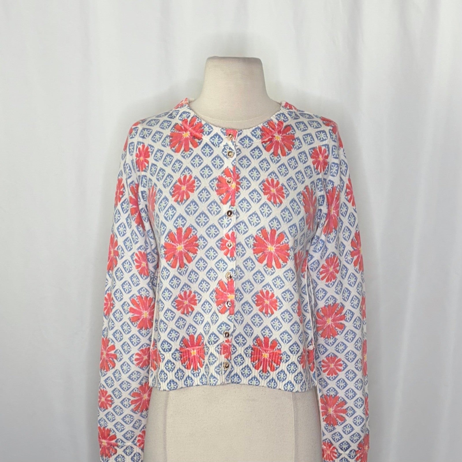 NWT!! FREE PEOPLE Nocturnal Patterned Cardigan Sweater Cardi Floral X-Small