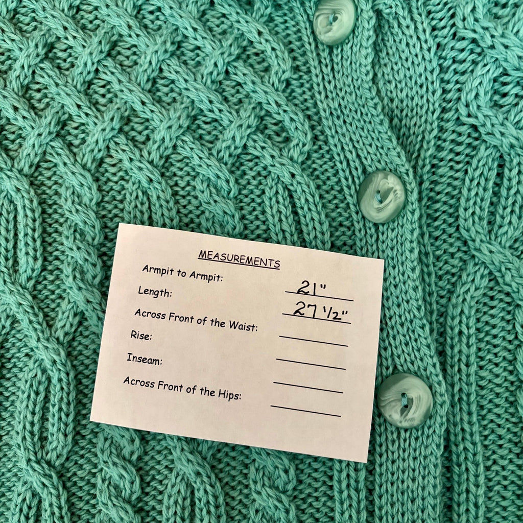 ARANCRAFTS Aran Crafts Merino Wool Green Cardigan Sweater Ireland Medium