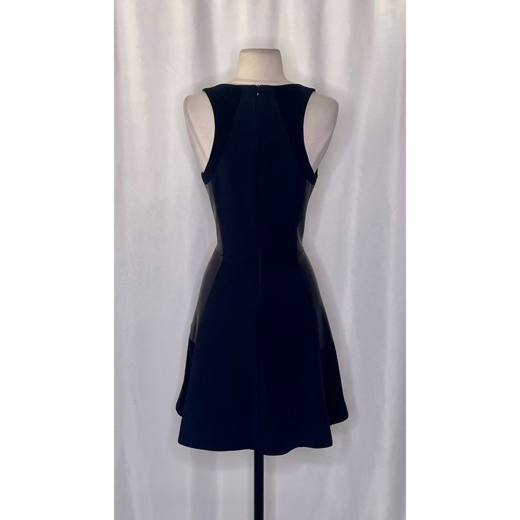 RAG & BONE Leather Montrose Fit N' Flare Little Black Dress Panel Mini Size 6