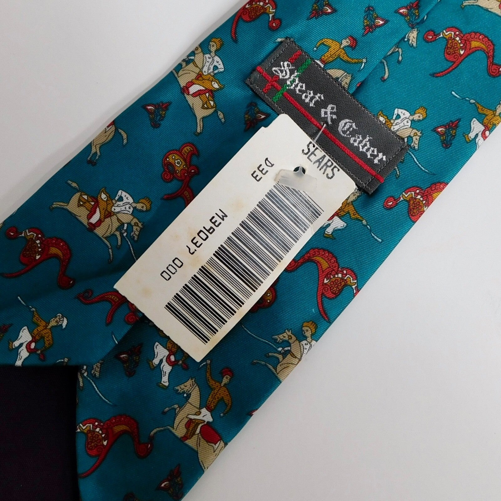 NWT!! Vintage SHEAF & CABER Men's Italian Silk Necktie Neck Tie Warriors Horses