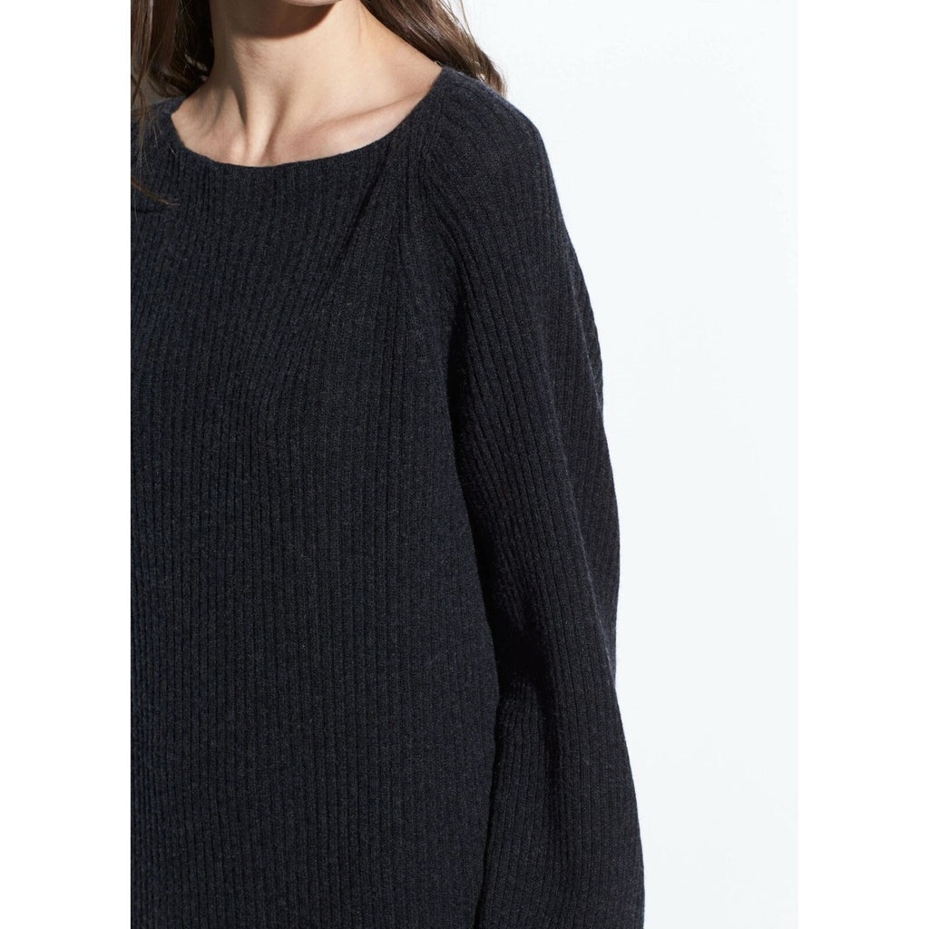 VINCE Cashmere Wool Grey Ribbed Knit Sweater Dress Raglan Sleeves Preppy Small