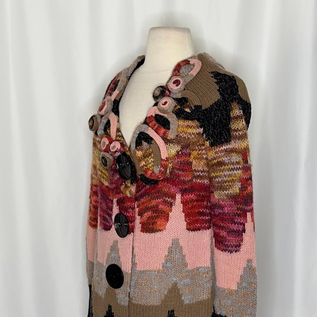 Anthropologie SLEEPING ON SNOW Loops & Angles Cardigan Sweater Wool Small
