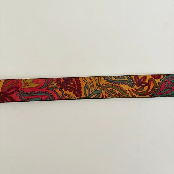 Unisex JON WYE Leather Paisley Belt Western Retro Made in USA Men Women 46"