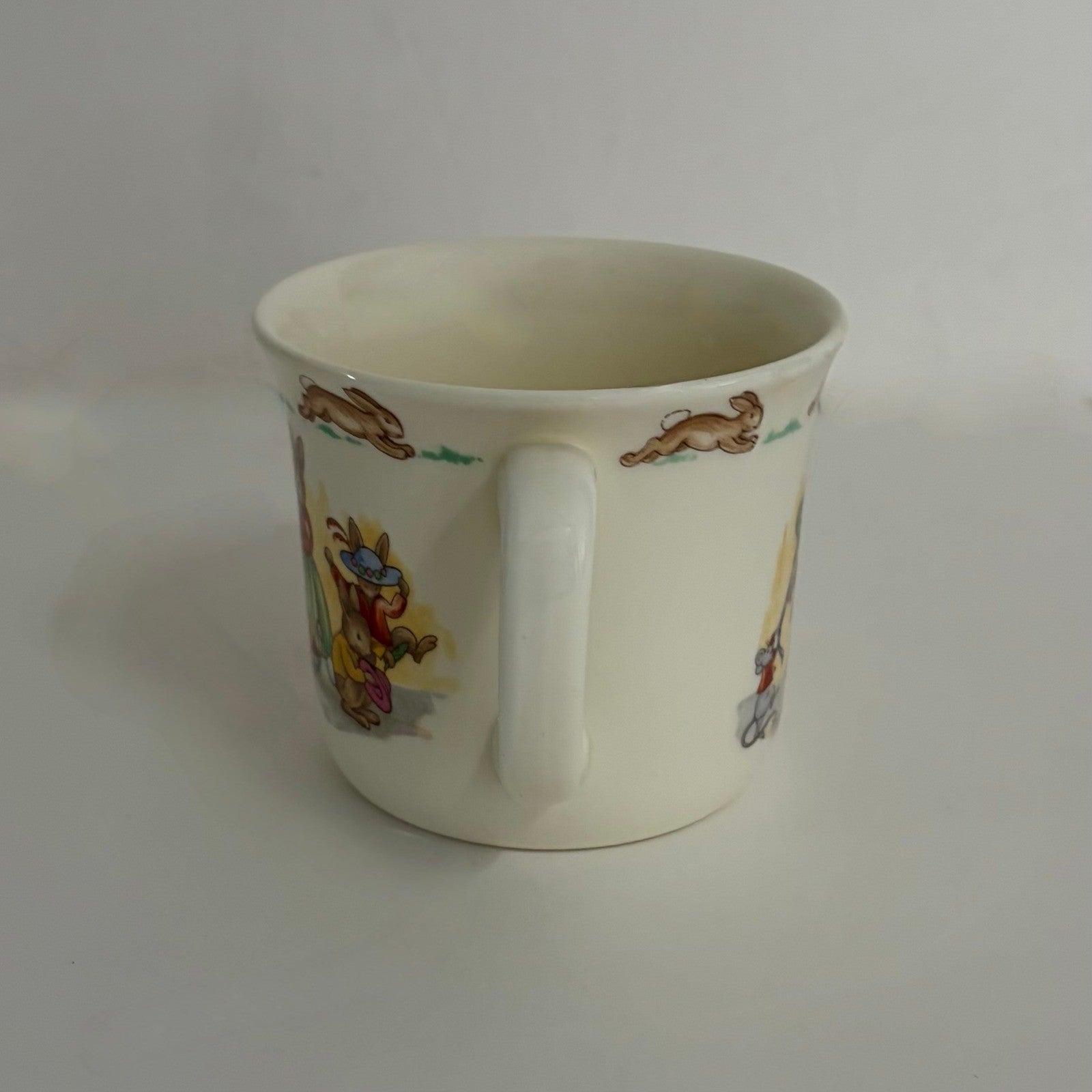 Royal Doulton BUNNYKINS Fine Bone China Two Handled Mug Milk Juice Bunny Bunnies