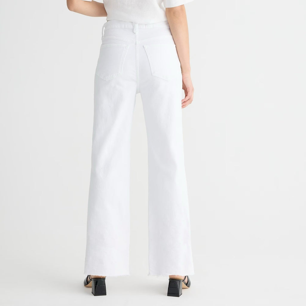 NWT!! J. CREW Slim Wide-Leg Jeans White Wash Classic 5 Pocket Denim Size 37