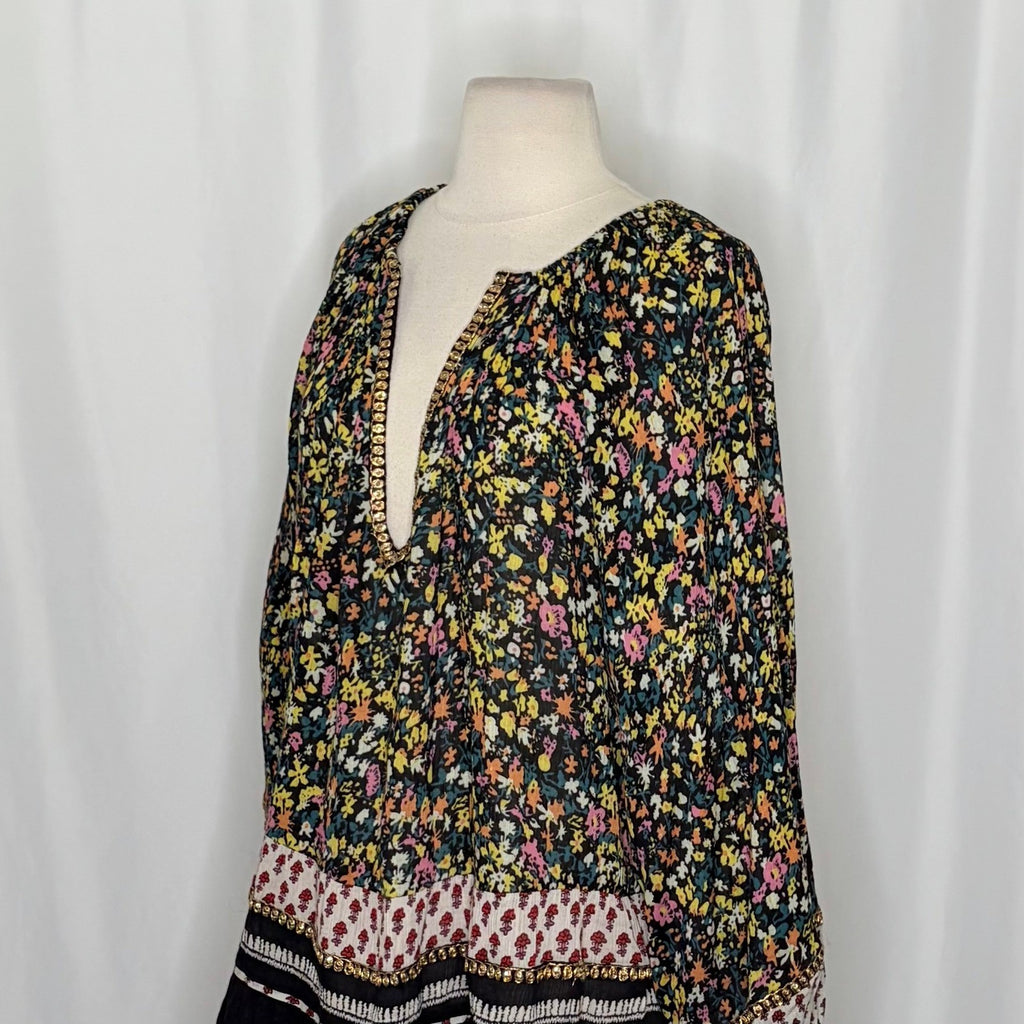 Revolve FREE PEOPLE Gardenia Tunic Top Shirt Floral Boho Festival Flowy Medium