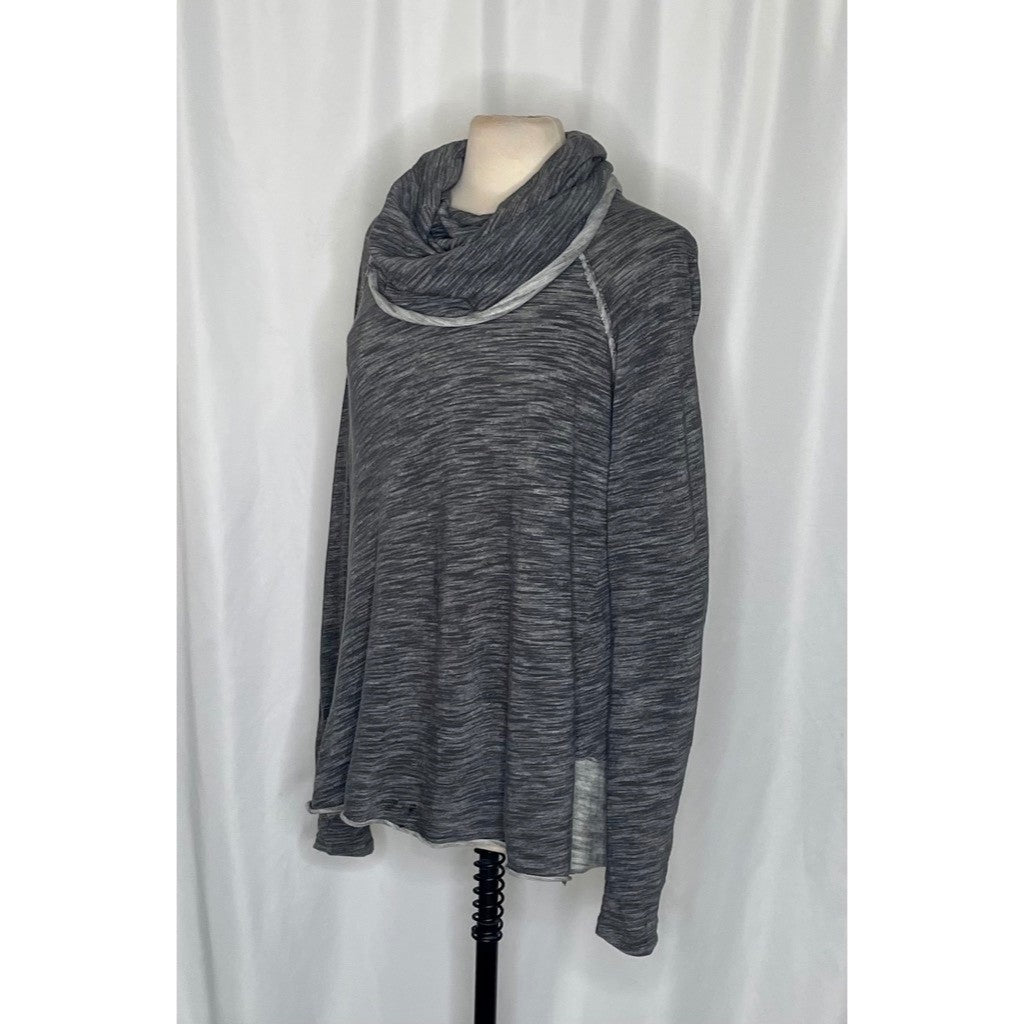 FREE PEOPLE FP Beach Cacoon Cowl Neck Knit Top Gray Space Dye X-Small Small