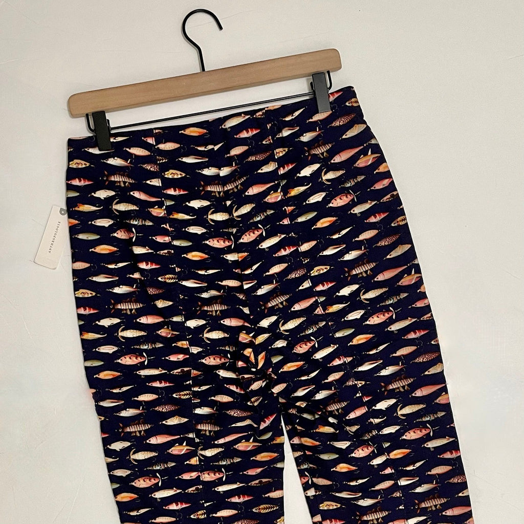 NWT!! Anthropologie MAEVE Fishing Lures Capri Pants Elastic Waist Cropped Medium