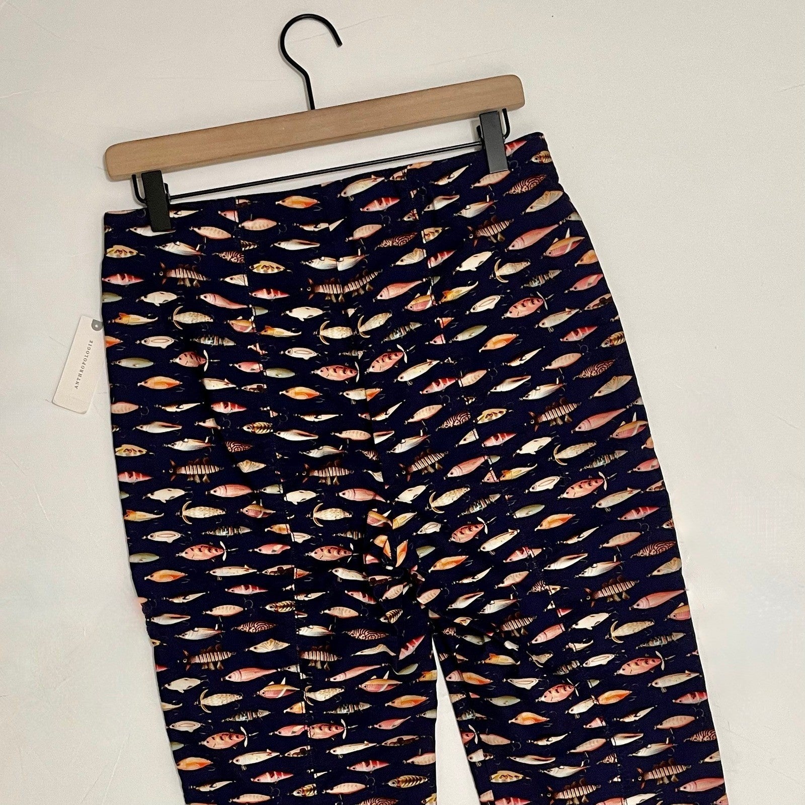 NWT!! Anthropologie MAEVE Fishing Lures Capri Pants Elastic Waist Cropped Medium