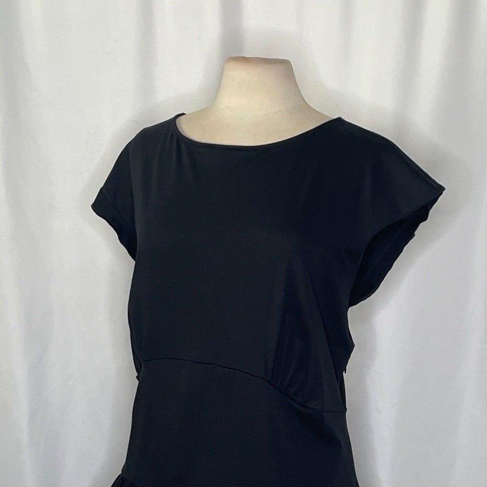 NWT!! J. CREW Bubble-Hem Mixy Dress Solid Black Mini Poplin Bubble Hem Preppy 3X