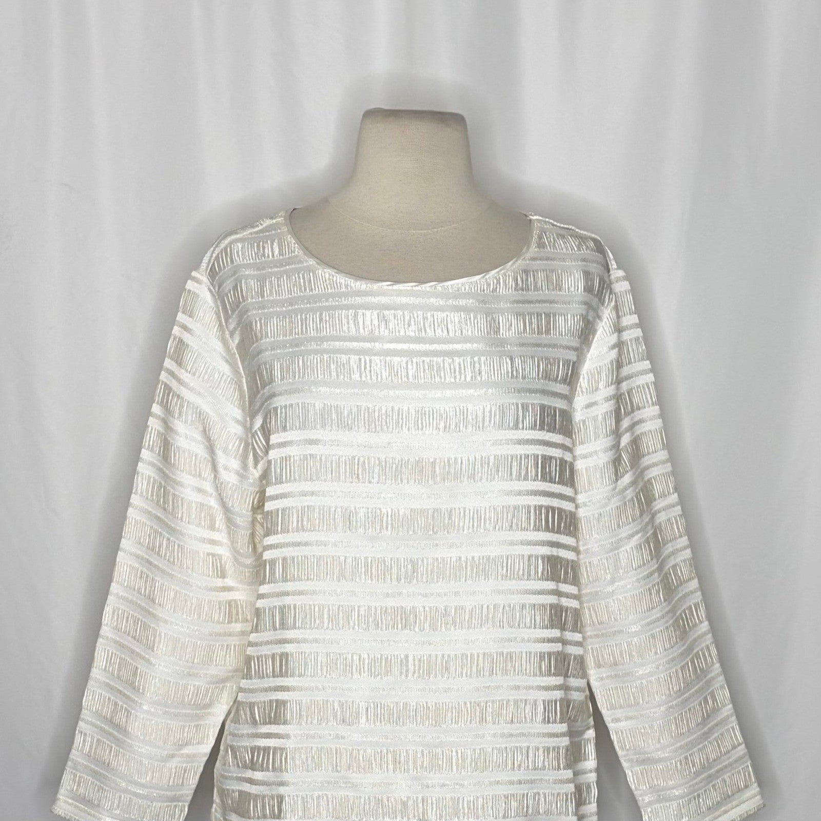 REISS Mandy Pleat-Detail Top Blouse White Solid Pullover Chic Professional Large