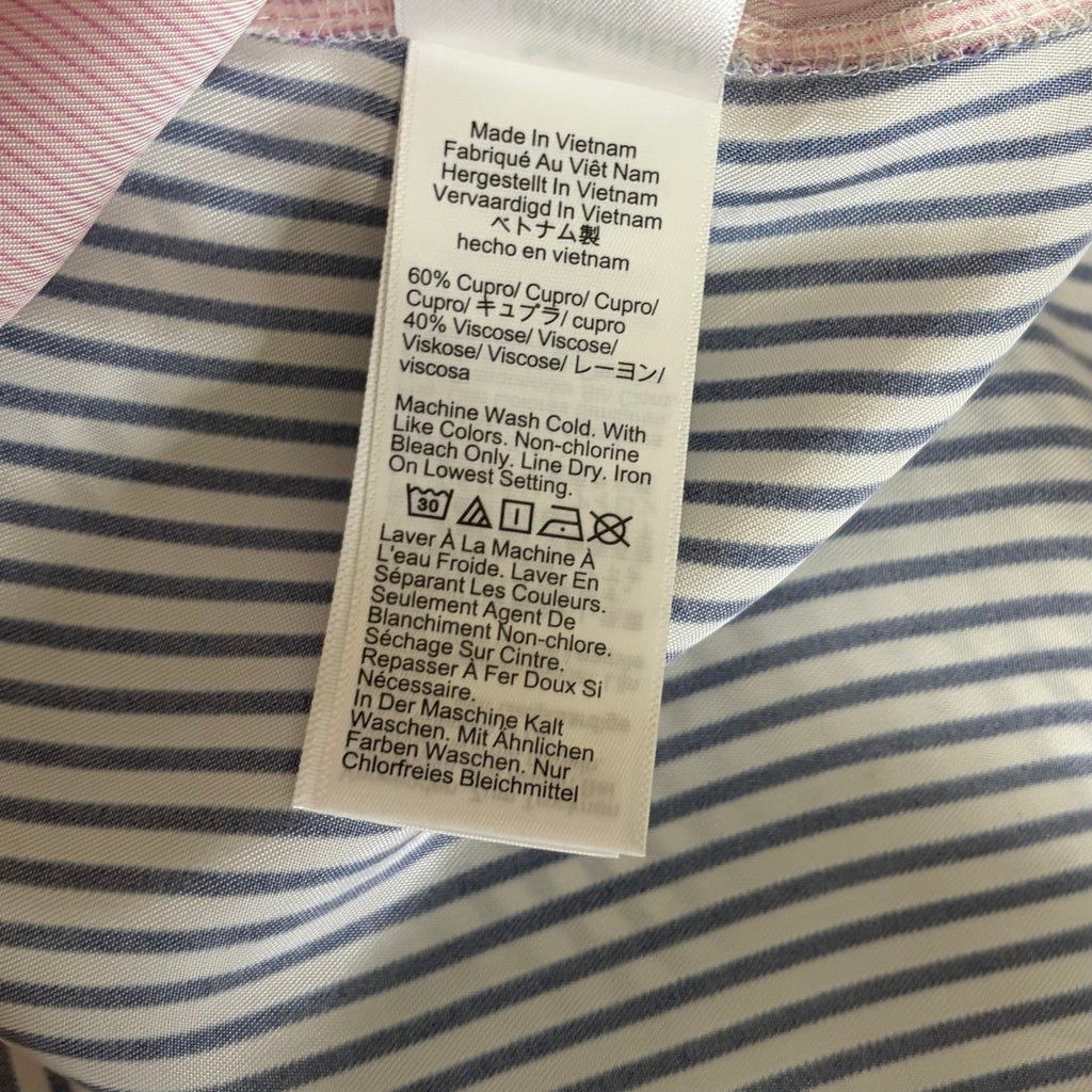 J. CREW Limited Edition Classic Fit Drapey Cupro Shirt Pink Mixed Stripe Size 4